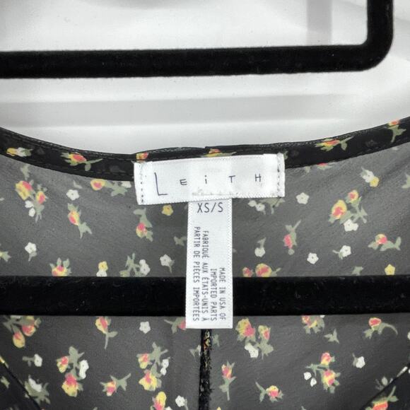 LEITH Kimono Oversized Chiffon Floral Batwing Sheer Coverup Women's Sz XS / S - Picture 3 of 6